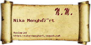 Nika Menyhért névjegykártya